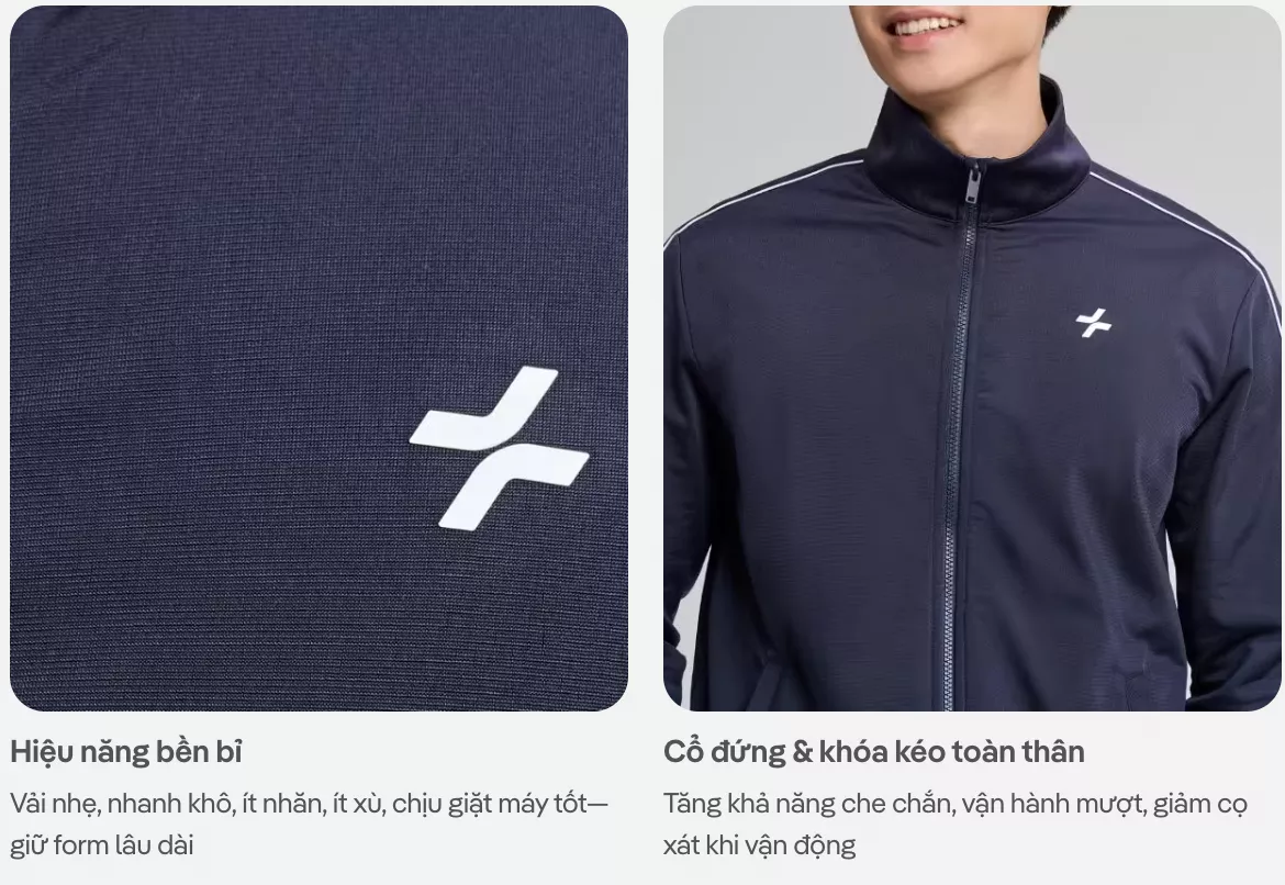 Set thể thao nam Flexline Active Áo khoác Quần Jogger bền bỉ, nhanh khô, thoải mái Coolmate