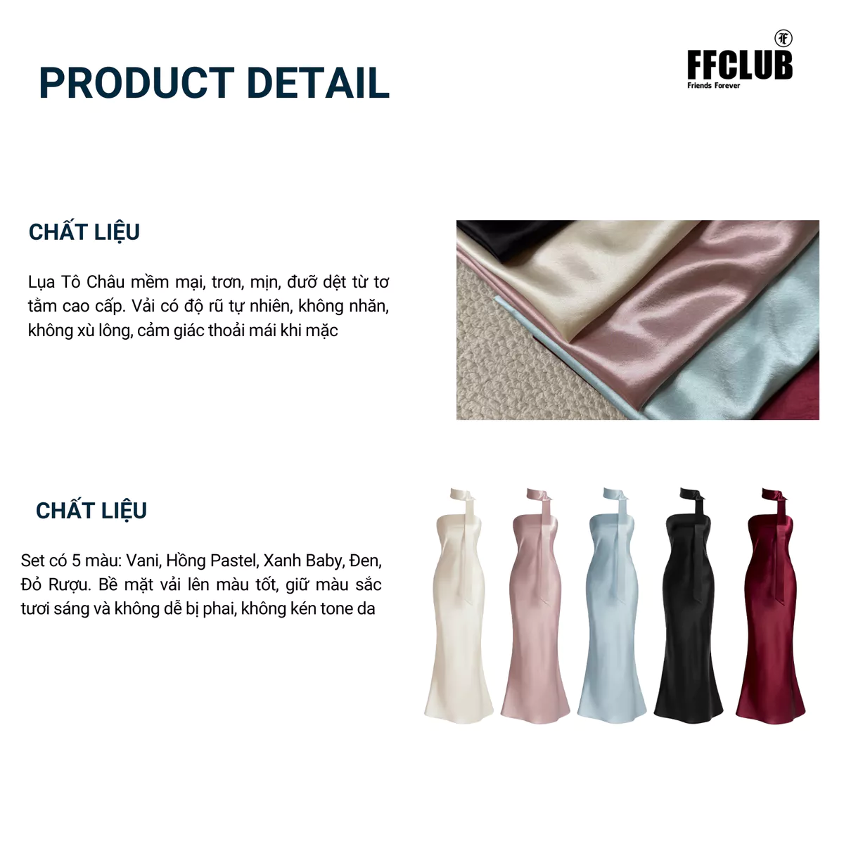 FFCLUB ĐẦM LỤA CÚP NGỰC FAIRY DÁNG DÀI TÔN DÁNG