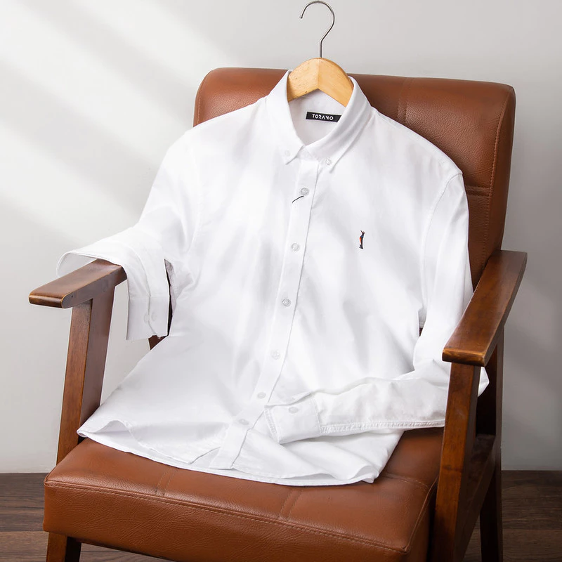 Áo sơ mi dài tay nam OXFORD SHIRT TORANO trơn lịch sự, phong cách nam tính GATB005