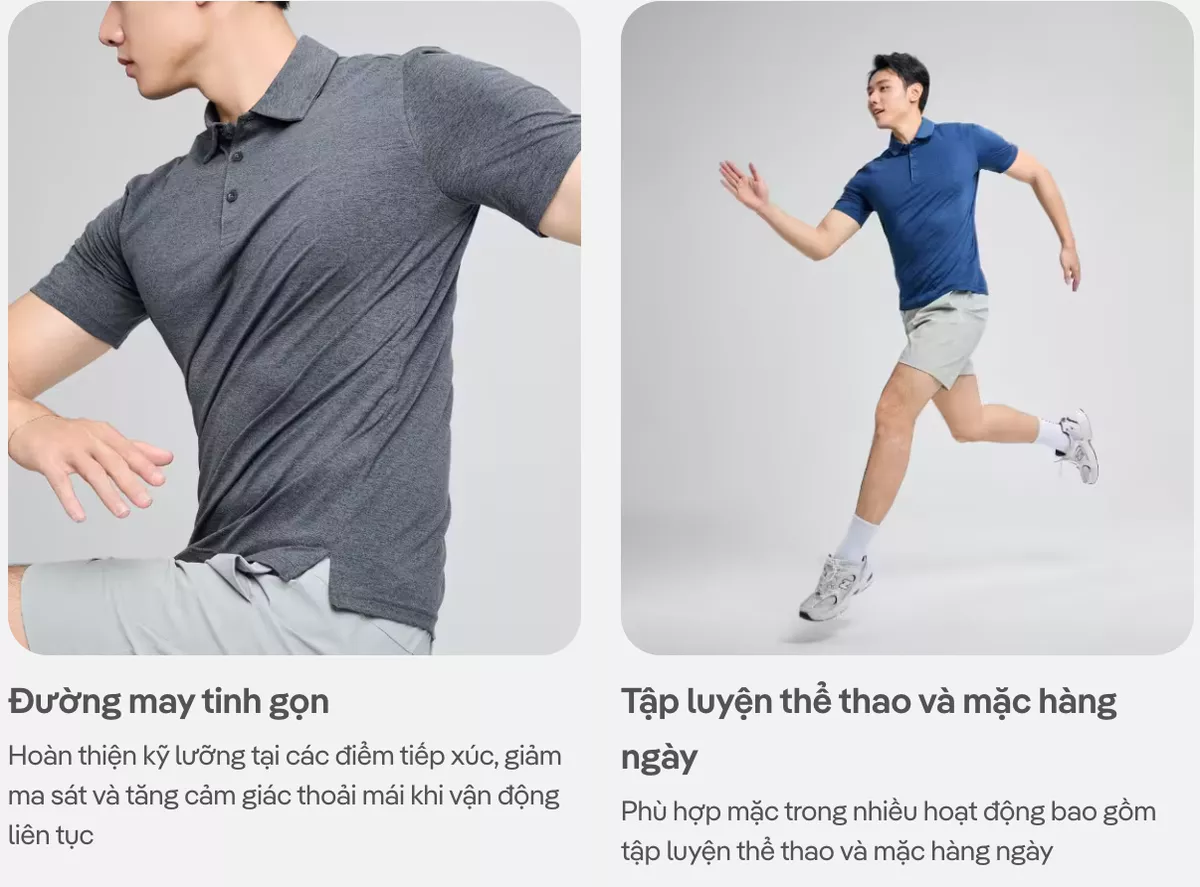 Áo Polo thể thao nam Quick Dry Active chống tia UV, siêu nhẹ, thấm hút, thoáng mát Coolmate