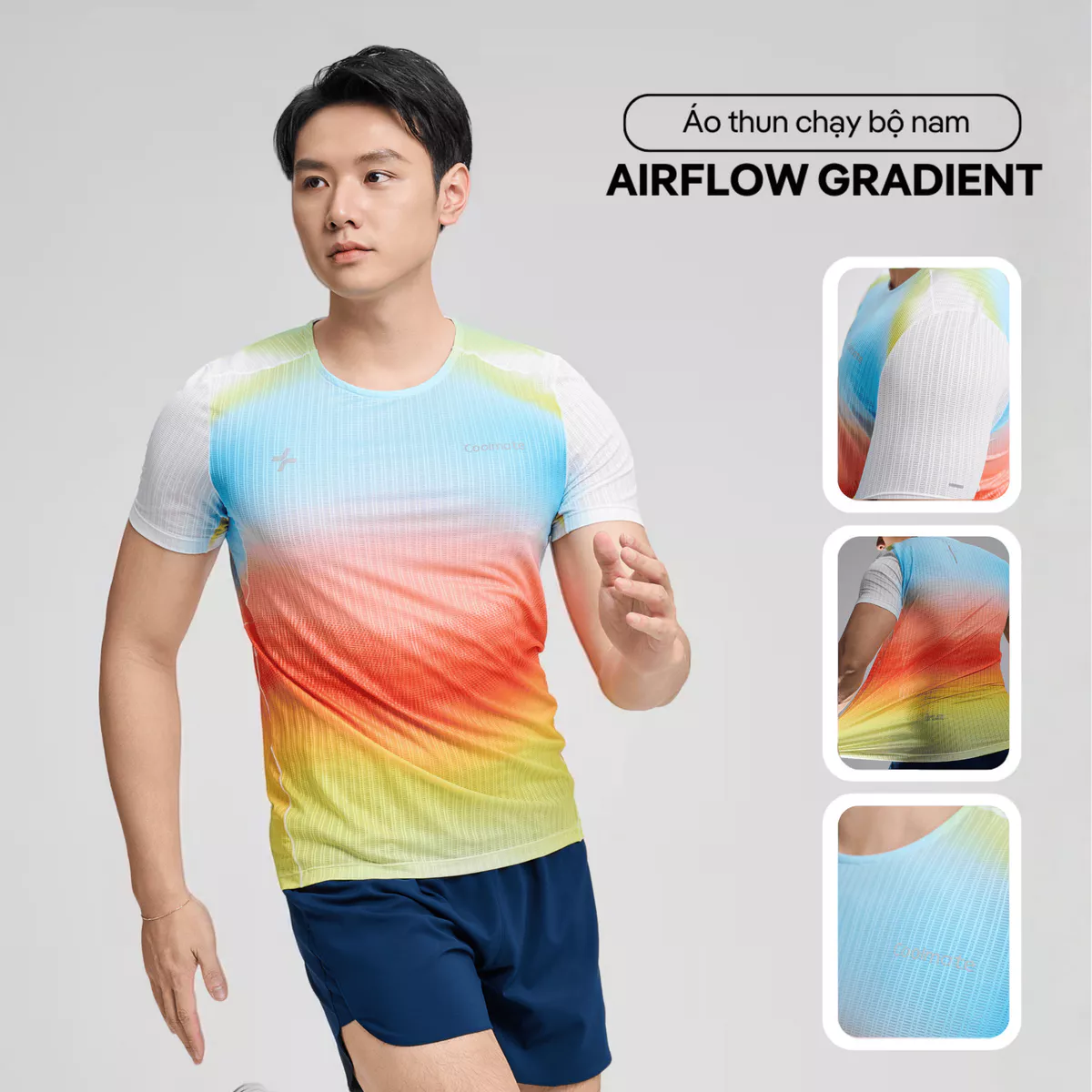 Áo thun thể thao đa năng AirFlow Exdry Gradient chạy bộ, pickleball siêu nhẹ Coolmate