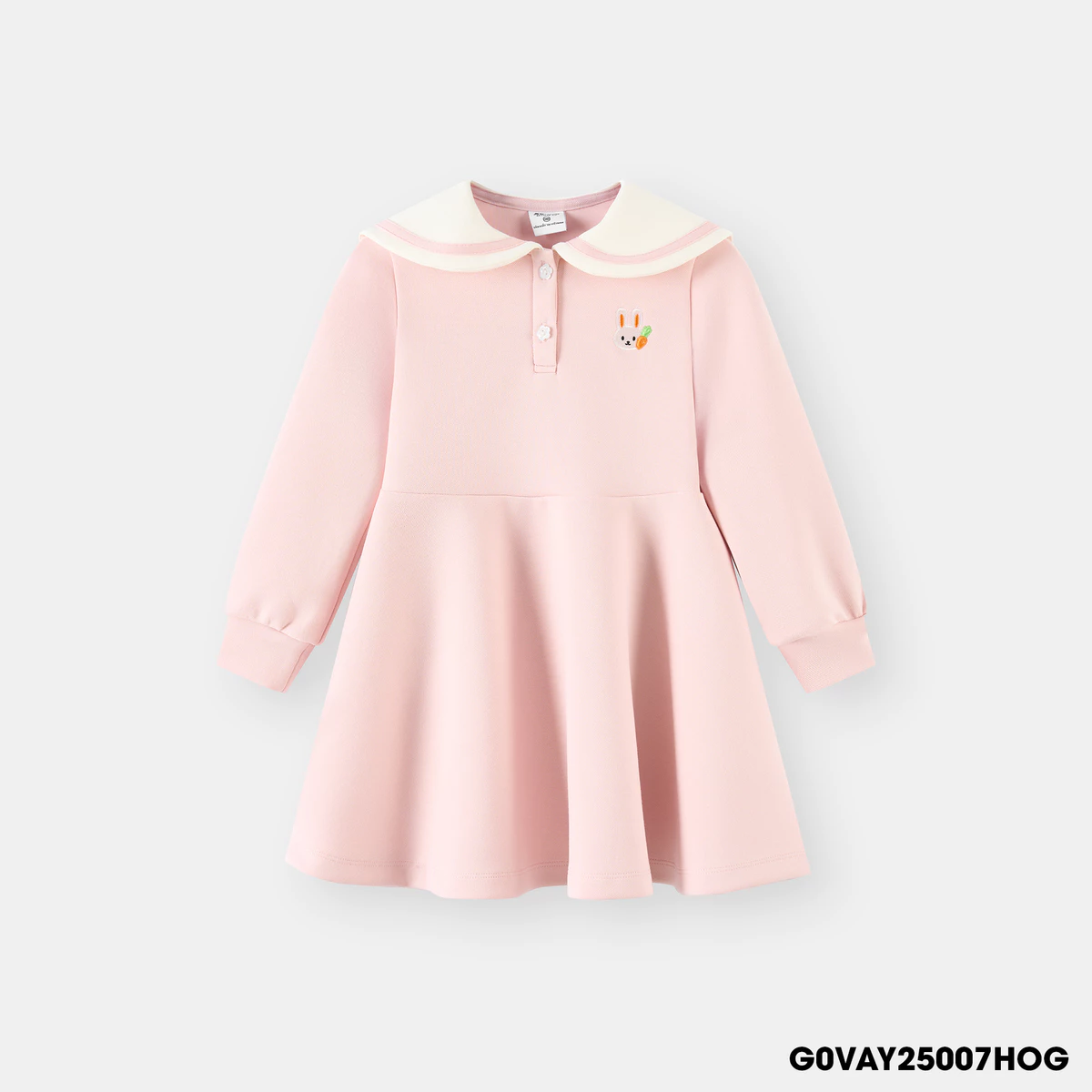 Váy Bé Gái 5S Fashion Cổ Thủy Thủ Thêu Hình Thỏ Dễ Thương G0VAY25007