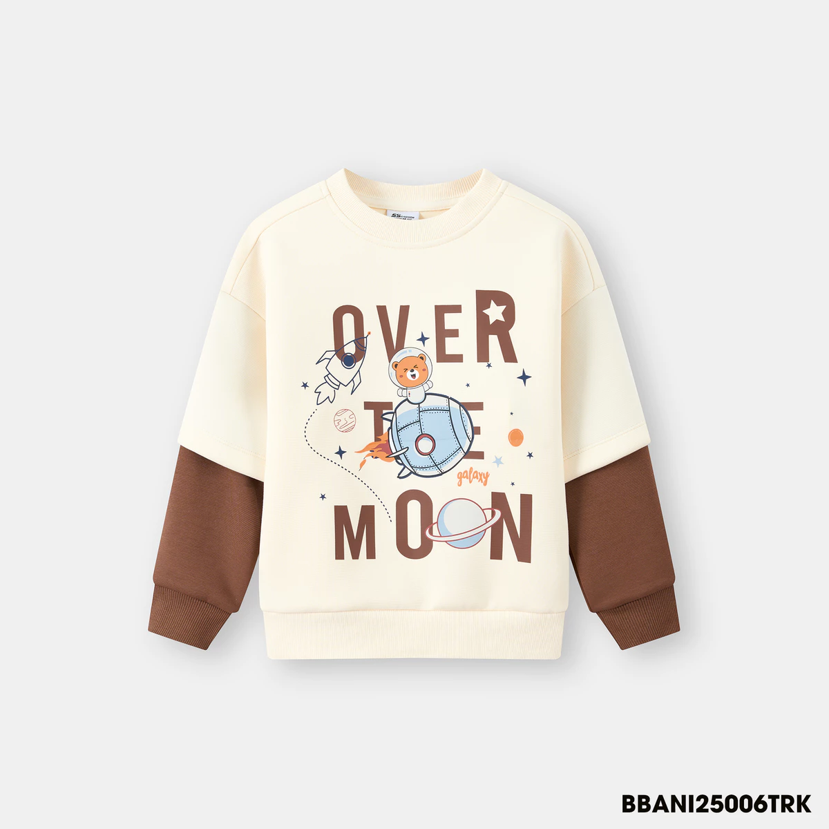 Bộ Quần Áo Nỉ Bé Trai 5S Fashion Dày Dặn Tay Layer Năng Động BBNI25006