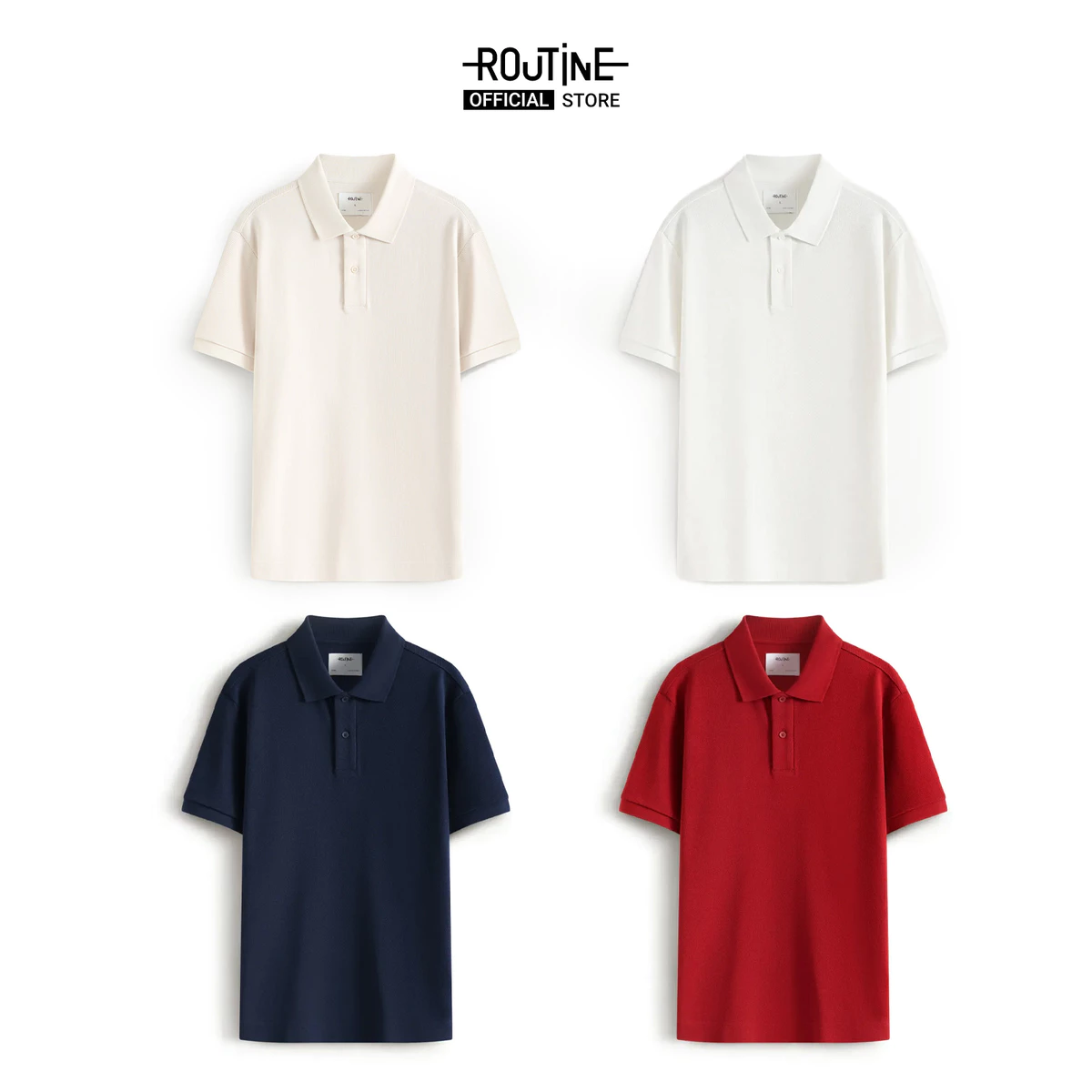 [ĐƠN 699K TẶNG VỚ] Áo Polo Tay Ngắn Nam Trơn 100% Cotton Form Fitted - Routine 10F25POL009