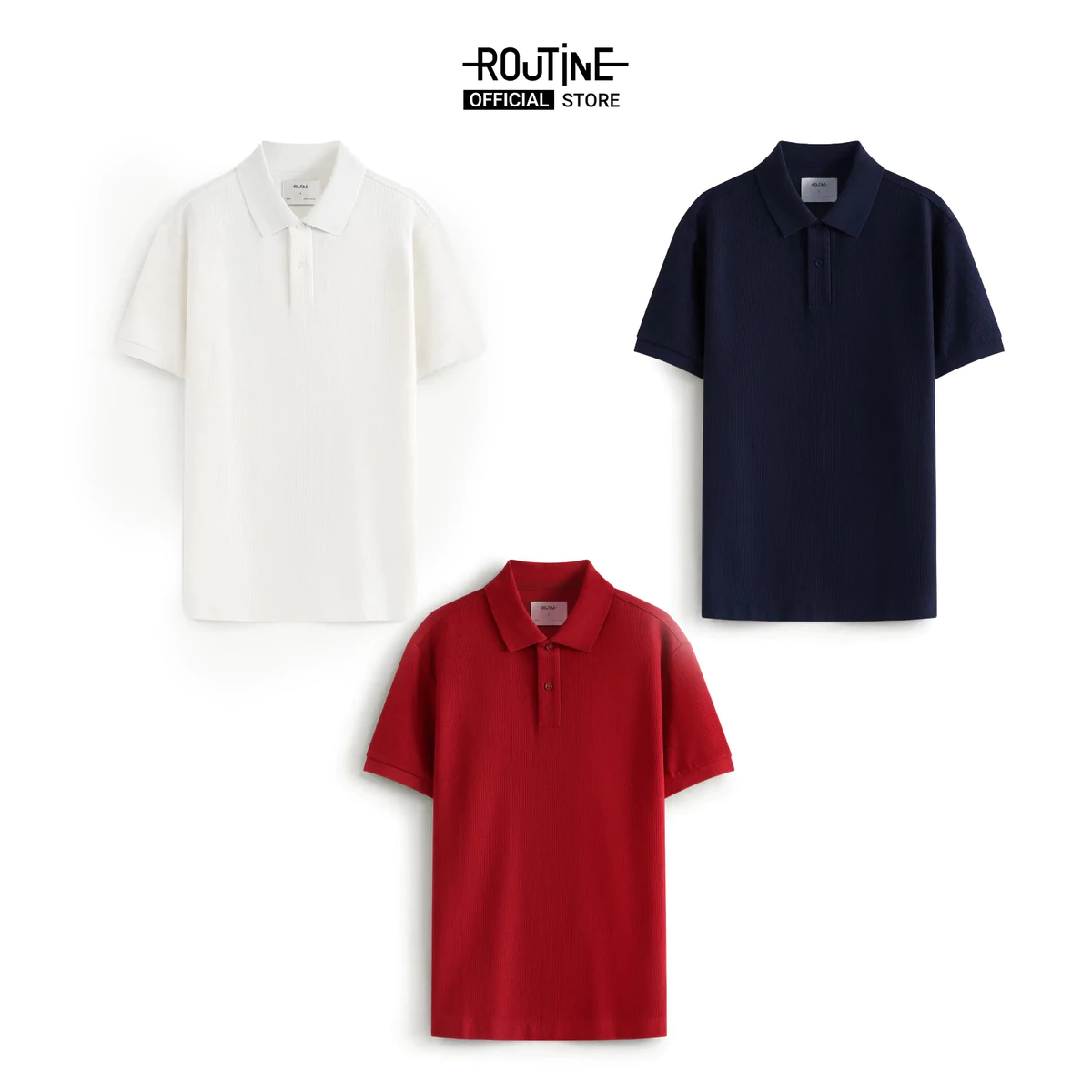 Áo Polo Tay Ngắn Nam Thêu Logo Phối Cổ Form Fitted - Routine 10F25POL005
