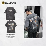Áo thun nam nữ CIGARATEE Wash cotton co giãn The ORBIT