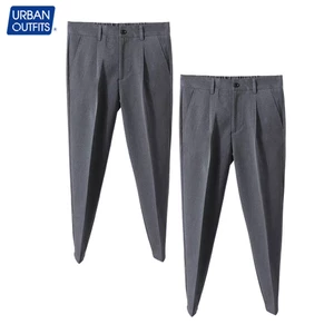 Quần Tây Nam URBAN OUTFITS Công Sở Hàn Quốc HAREM Ống Đứng Suông Có Ly - Quần Âu Nam Đi Học 100%Cotton Cao Cấp Đen QTR01