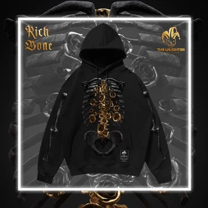 Local brand The Laughter - HOODIE RICH BONE - Áo MŨ NỈ DA CÁ