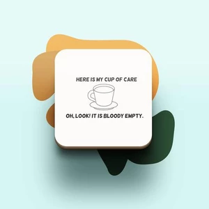 Miếng lót ly uống nước chống thấm nước bảo vệ bàn khỏi đồ uống in hình dễ thương Here is my cup of care