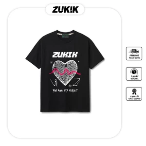 Áo thun tee phông nam nữ tay lỡ oversize form rộng ZUKIK - Heart
