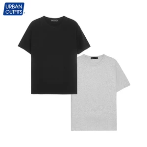 Áo Thun Nam Tay Lỡ Form Rộng URBAN OUTFITS Cổ Tròn Unisex Big Size 100kg Trơn 100% Cotton Gân URBAN OUTFIT ATO02