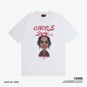 Áo thun Morning Warning Travis Tee White - Áo Thun Unisex Form Rộng Tay Lỡ Oversize Cotton 100% Local Brand