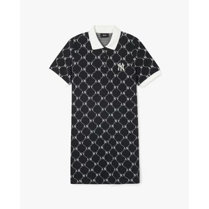 MLB - Đầm polo nữ cổ bẻ tay ngắn mini Diamond Monogram Jacquard Piqué_3FOPM0443-50BKS