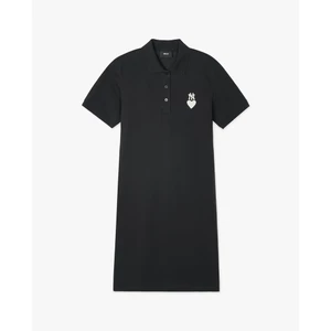 MLB - Đầm polo nữ cổ bẻ tay ngắn mini Heart Piqué_3FOPH0143-50BKS