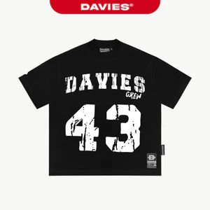 Áo phông nam nữ form rộng DAVIES hoạ tiết hình in lụa phong cách thể thao đường phố 43 Jerseys Tee | D-T35