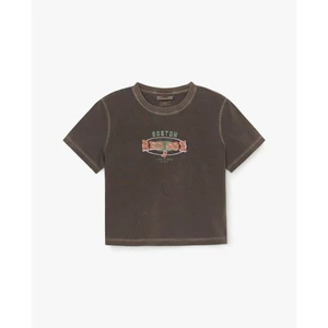 MLB - Áo croptop nữ cổ tròn tay ngắn Varsity Washing Vintage_3FTSV0753-43BRL
