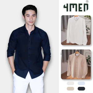 Áo sơ mi oxford nam tay dài 4MEN SM158 cổ button down, form regular, vải trơn cao cấp đẹp dày dặn, thấm mồ hôi