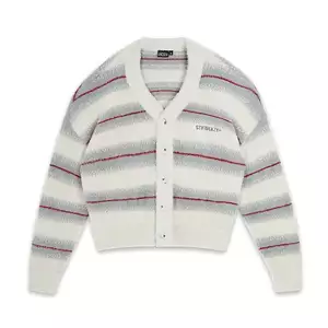 ÁO SWE MOHAIR CARDIGAN - STRIPED GRAY