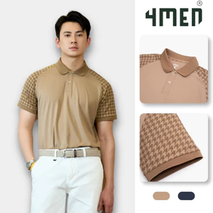 Áo Polo Rayon Nanh Sói Form Slimfit 4MEN PO162 ôm tôn dáng, vải mềm thấm hút mồ hôi, thoáng mát