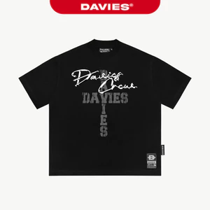 Áo thun nam nữ form rộng DAVIES thiết kế hình in chữ cách điệu đậm chất đường phố co giãn Revival Tee | D-T39