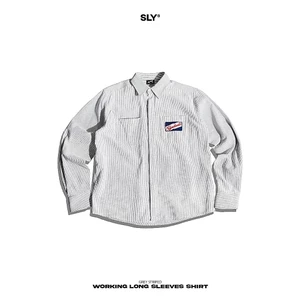 Áo Sơ mi tay dài Oxford SLY Working sọc xám