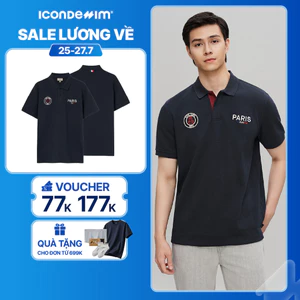 Áo Polo Nam ICONDENIM Hoạ Tiết Paris Form Regular PLID0226