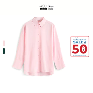 Áo Sơ Mi Nữ Tay Dài Vải Trơn Form Loose - Routine 10S25SHLW003