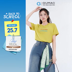 Áo Thun Nữ GUMAC Form Regular Cổ Tròn Tay Ngắn Thoải Mái Năng Động Cho Mọi Hoạt Động ATF07051