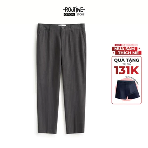Quần Tây Dài Nam Sọc Form Slim Cropped - Routine 10F25PFO013