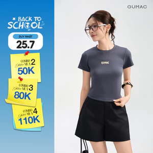 Áo Thun Nữ GUMAC Form Slim Cổ Tròn Co Giãn Ôm Dáng ATG05020