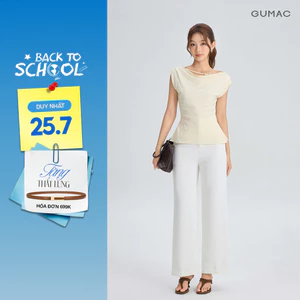 Quần Tây Nữ GUMAC Form Ống Rộng Chất Cotton Silk Mềm Mịn Cao Cấp QG06022