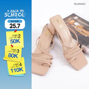 Guốc Cao Gót Nữ GUMAC Quai Mảnh Đan Chéo Gót Vuông 5cm Trendy GE05086