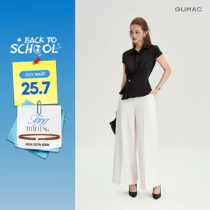 Quần Tây Nữ GUMAC Form Ống Suông Bản Lưng Rời Đỉa Kiểu Túi Dọc Tiện Lợi Phong Cách Công Sở Thanh Lịch QF11051