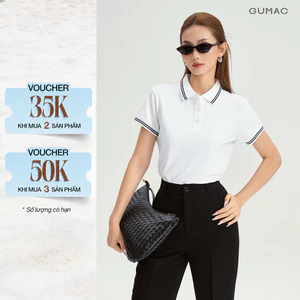Áo Polo Nữ GUMAC Áo Thun Cá Sấu Cổ Phối Viền Co Giãn Thanh Lịch Công Sở, Thể Thao LPLE0917