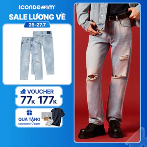 Quần Jeans Nam ICONDENIM Ống Suông Scar Form Straight QJID0284