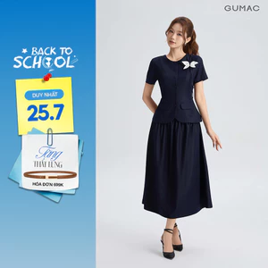 Set lẻ Áo Peplum Nữ GUMAC Xòe Nhẹ Tôn Dáng Thanh Lịch AG06036 - Chân Váy Midi GUMAC Xòe Nhẹ Thanh Lịch Tôn Dáng VG06037