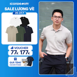 Áo Polo Nam ICONDENIM Trơn ICONDENIM, vải thun cá sấu, thấm hút mồ hôi, chống nhăn, form regular PLID0144