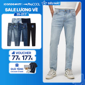 Quần jeans nam PROCOOL ICONDENIM, quần bò form slimfit ôm vừa vặn, công nghệ vải Coolmax mát lạnh, mềm mịn, thoải mái
