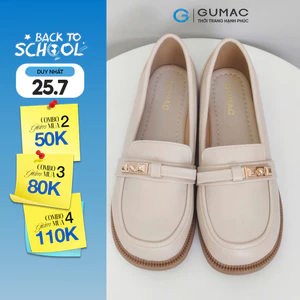 Giày Nữ GUMAC Búp Bê Đế Bệt Mũi Tròn Phối Khóa Dễ Mang Dễ Phối Đồ GF12006