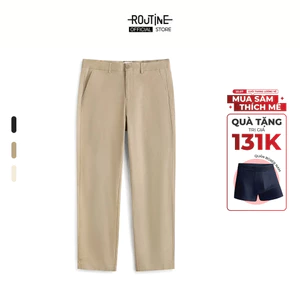 Quần Kaki Nam Premium Ống Ôm Trơn Cotton Form Slim - Routine 10S24PCA002P