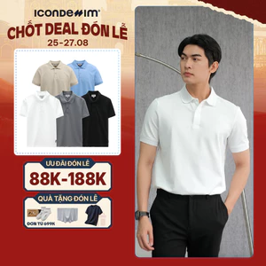 Áo Polo Nam ICONDENIM, chất liệu vải cotton cá sấu, form regular thoải mái, logo in nổi tạo điểm nhấn PLID0077