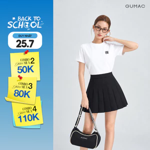 Chân Váy Nữ Gmorning - GUMAC Form Midi Xếp Ly Dây Kéo Sườn Tinh Tế Dễ Mặc YVG05017