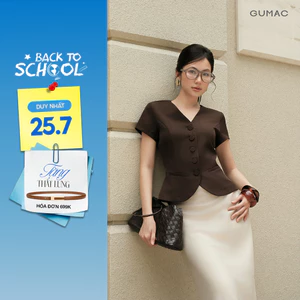 Áo Kiểu Nữ GUMAC Rã Decoup Ôm Nhẹ Tôn Dáng Đính Nút Bọc Tinh Tế Sang Trọng AF05039 - AG07098