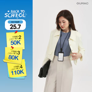 Áo Khoác Nữ GUMAC Dáng Lửng Form Suông 2 Lớp Thanh Lịch Hiện Đại LOWF0903