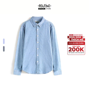 Áo Sơ Mi Denim Banana Tay Dài Cổ Bẻ Form Fitted - Routine 10S25DSH012