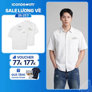 Áo Sơ Mi Nam ICONDENIM Tay Ngắn Cosmic Draft Form Boxy SMID0372