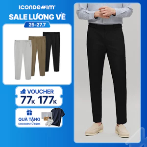 Quần Tây Nam ICONDENIM Ống Ôm Button Sidetab Form Slim QTID0068