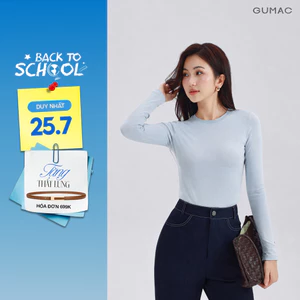 [VOUCHER 25%] Áo Thun Nữ GUMAC Form Ôm Tay Dài Cổ Tròn Viền Nẹp Tinh Tế Nữ Tính LATG05057 - 6109