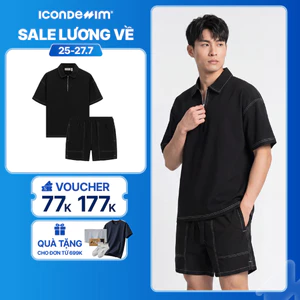 Set Đồ Ngắn Nam ICONDENIM Edgestitch, Vải Dù Form Boxy SEID0105