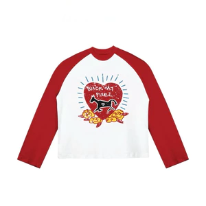 TheGlam CHÍNH HÃNG - Áo Thun Tay Dài “BLACK CAT PIXEL” Raglan Form Boxy - TS06-14